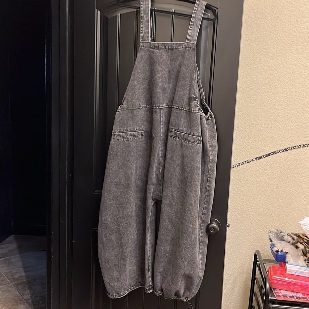 One Size Denim Overalls Harem Style - Picture 4 of 4